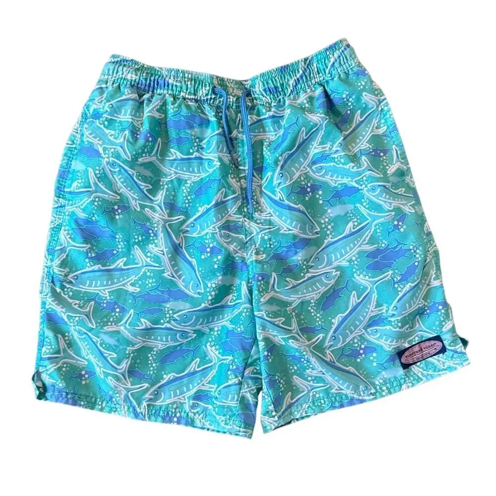 Vineyard Vines boys fish print swim trunks large (16)